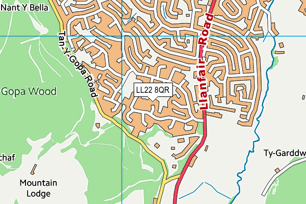 LL22 8QR map - OS VectorMap District (Ordnance Survey)