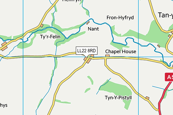 LL22 8RD map - OS VectorMap District (Ordnance Survey)