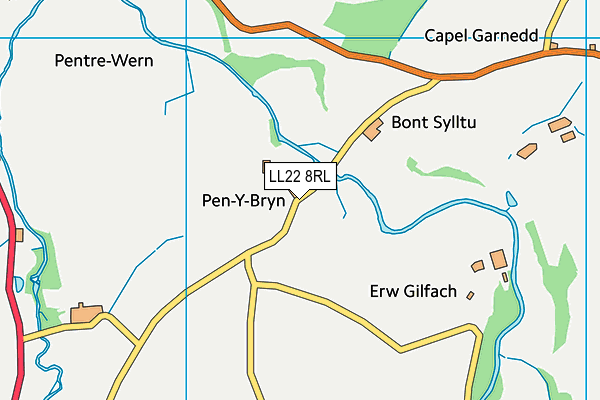 LL22 8RL map - OS VectorMap District (Ordnance Survey)