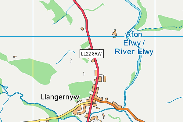 LL22 8RW map - OS VectorMap District (Ordnance Survey)