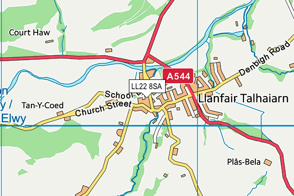 LL22 8SA map - OS VectorMap District (Ordnance Survey)