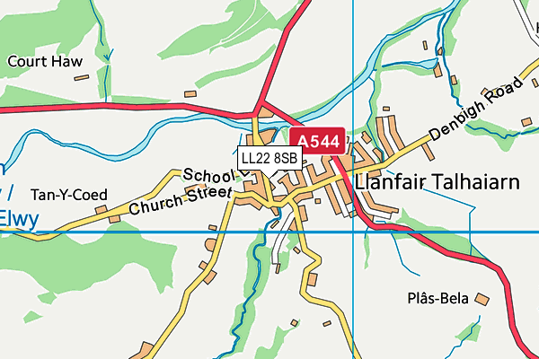 LL22 8SB map - OS VectorMap District (Ordnance Survey)