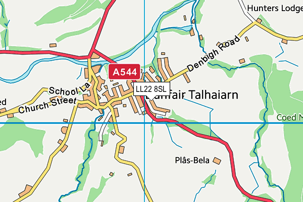 LL22 8SL map - OS VectorMap District (Ordnance Survey)