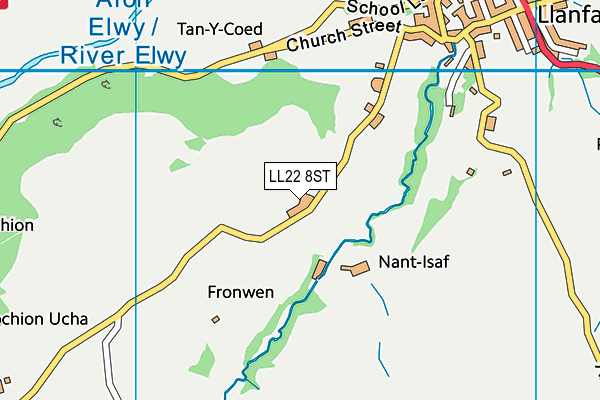 LL22 8ST map - OS VectorMap District (Ordnance Survey)