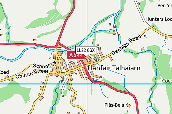 LL22 8SX map - OS VectorMap District (Ordnance Survey)