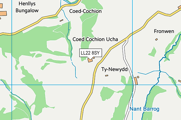 LL22 8SY map - OS VectorMap District (Ordnance Survey)