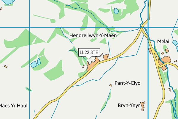 LL22 8TE map - OS VectorMap District (Ordnance Survey)