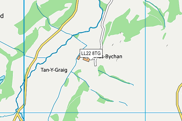 LL22 8TG map - OS VectorMap District (Ordnance Survey)