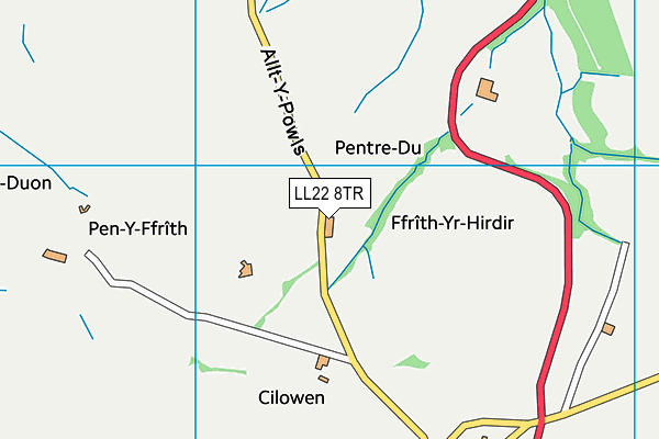 LL22 8TR map - OS VectorMap District (Ordnance Survey)