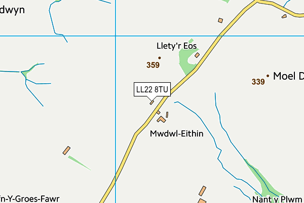 LL22 8TU map - OS VectorMap District (Ordnance Survey)