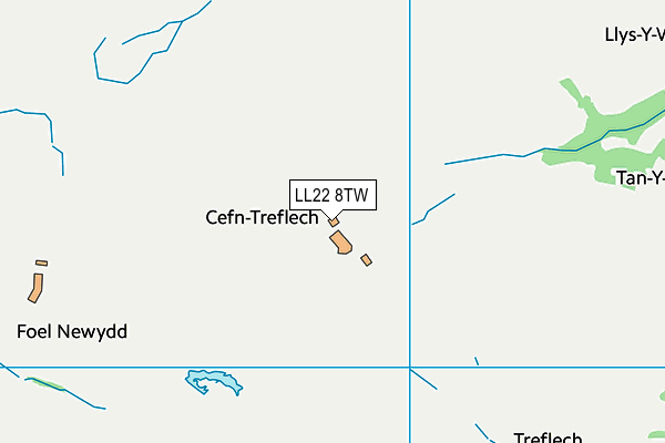 LL22 8TW map - OS VectorMap District (Ordnance Survey)