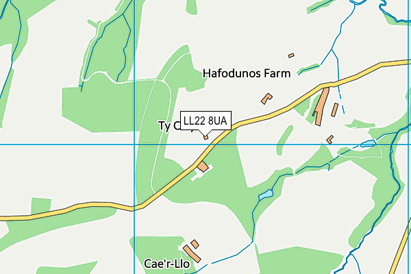 LL22 8UA map - OS VectorMap District (Ordnance Survey)