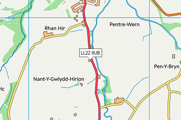 LL22 8UB map - OS VectorMap District (Ordnance Survey)