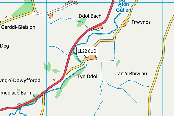 LL22 8UD map - OS VectorMap District (Ordnance Survey)