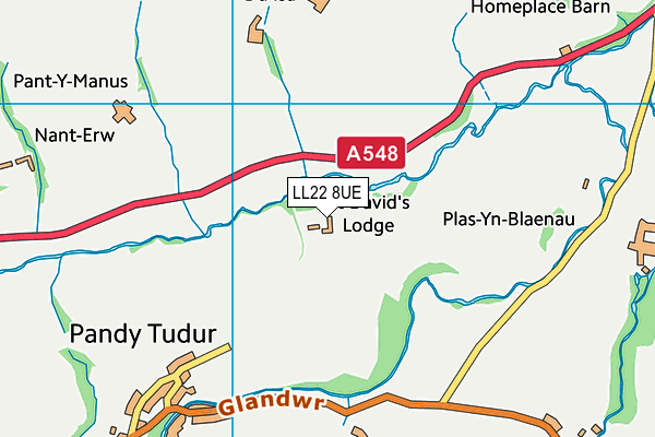 LL22 8UE map - OS VectorMap District (Ordnance Survey)