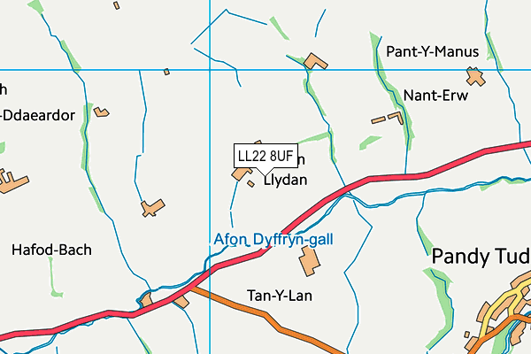 LL22 8UF map - OS VectorMap District (Ordnance Survey)