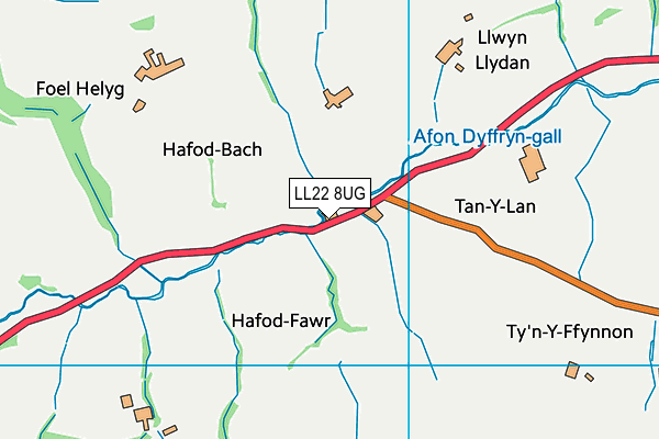 LL22 8UG map - OS VectorMap District (Ordnance Survey)