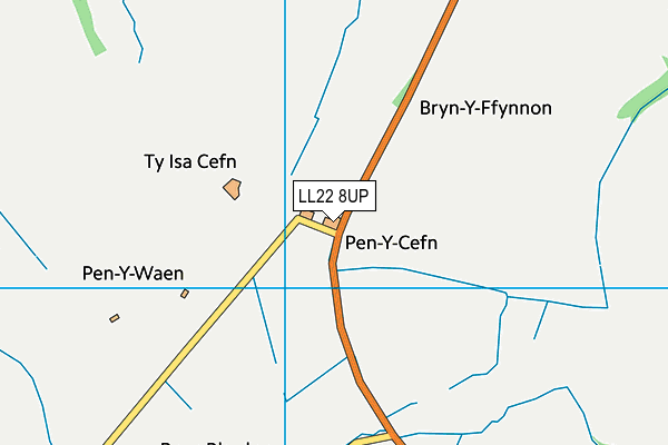 LL22 8UP map - OS VectorMap District (Ordnance Survey)