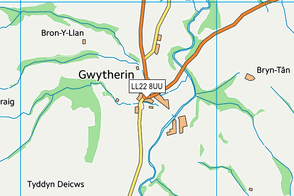 LL22 8UU map - OS VectorMap District (Ordnance Survey)