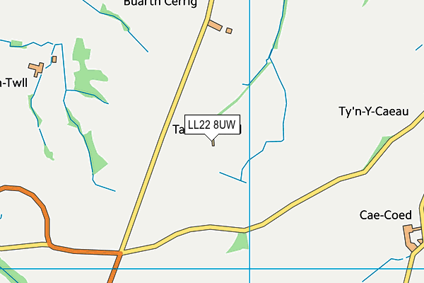 LL22 8UW map - OS VectorMap District (Ordnance Survey)