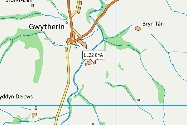 LL22 8YA map - OS VectorMap District (Ordnance Survey)