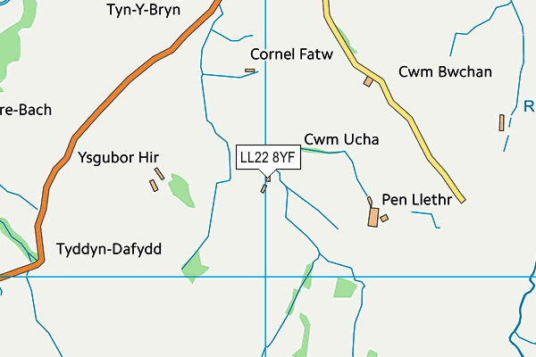 LL22 8YF map - OS VectorMap District (Ordnance Survey)
