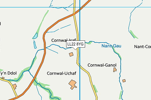 LL22 8YG map - OS VectorMap District (Ordnance Survey)