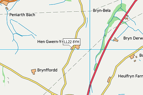 LL22 8YH map - OS VectorMap District (Ordnance Survey)