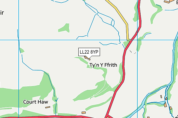 LL22 8YP map - OS VectorMap District (Ordnance Survey)