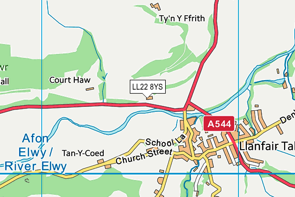 LL22 8YS map - OS VectorMap District (Ordnance Survey)