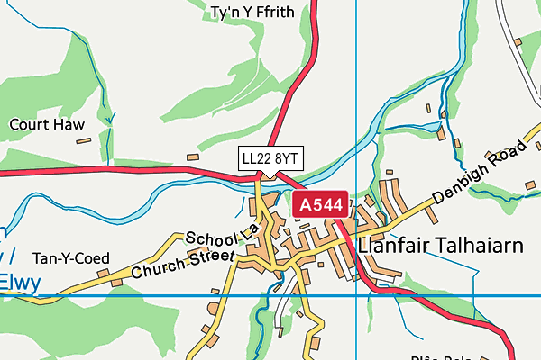 LL22 8YT map - OS VectorMap District (Ordnance Survey)