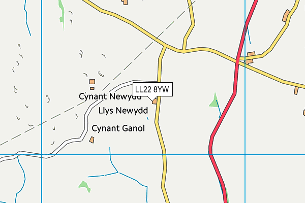 LL22 8YW map - OS VectorMap District (Ordnance Survey)