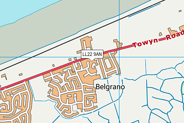 LL22 9AN map - OS VectorMap District (Ordnance Survey)