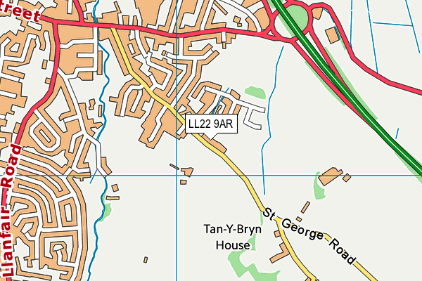 LL22 9AR map - OS VectorMap District (Ordnance Survey)