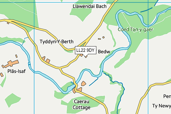 LL22 9DY map - OS VectorMap District (Ordnance Survey)