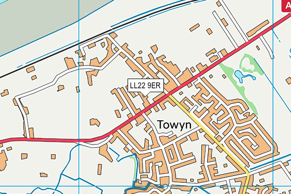 LL22 9ER map - OS VectorMap District (Ordnance Survey)