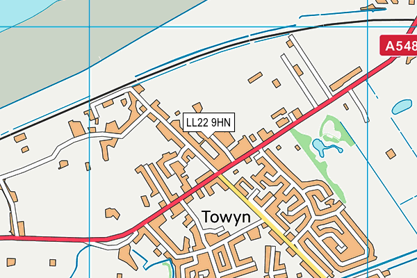 LL22 9HN map - OS VectorMap District (Ordnance Survey)