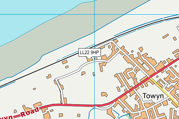 LL22 9HP map - OS VectorMap District (Ordnance Survey)