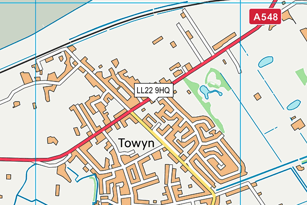 LL22 9HQ map - OS VectorMap District (Ordnance Survey)