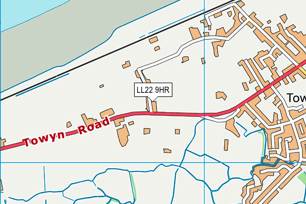 LL22 9HR map - OS VectorMap District (Ordnance Survey)