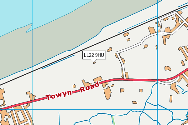 LL22 9HU map - OS VectorMap District (Ordnance Survey)