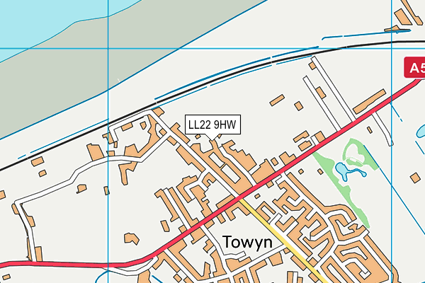 LL22 9HW map - OS VectorMap District (Ordnance Survey)
