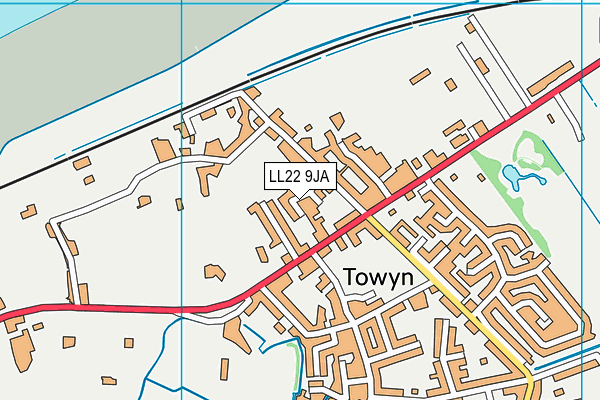 LL22 9JA map - OS VectorMap District (Ordnance Survey)