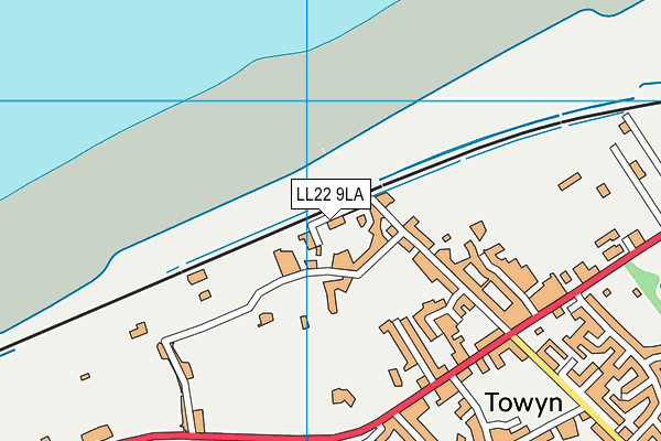 LL22 9LA map - OS VectorMap District (Ordnance Survey)