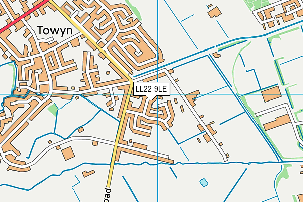 LL22 9LE map - OS VectorMap District (Ordnance Survey)