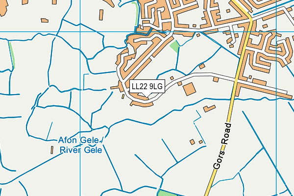 LL22 9LG map - OS VectorMap District (Ordnance Survey)