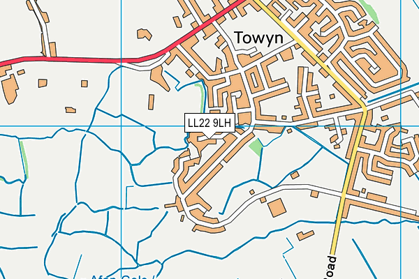 LL22 9LH map - OS VectorMap District (Ordnance Survey)