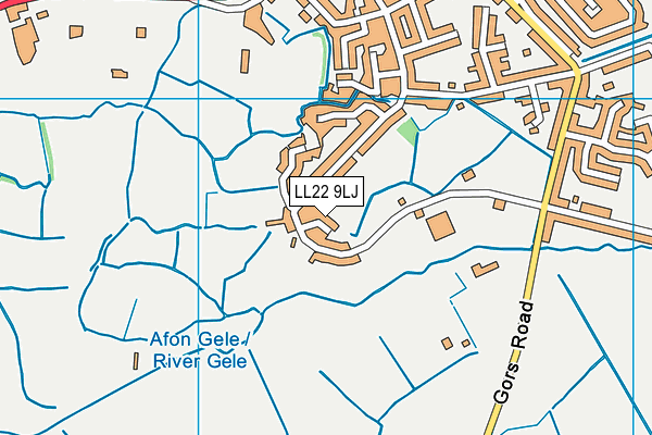LL22 9LJ map - OS VectorMap District (Ordnance Survey)