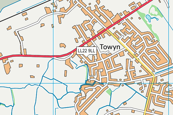 LL22 9LL map - OS VectorMap District (Ordnance Survey)