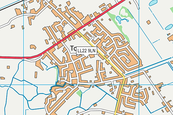 LL22 9LN map - OS VectorMap District (Ordnance Survey)
